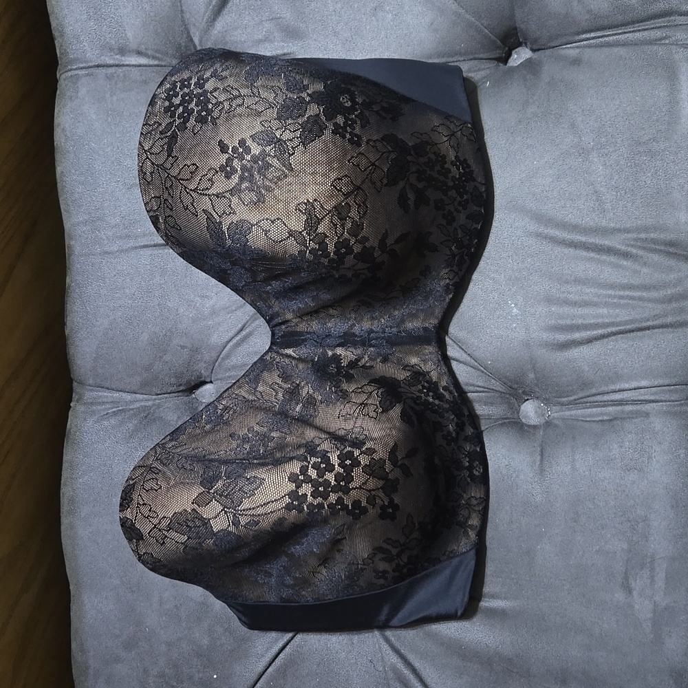Curvy couture sz 38H black strapless bra